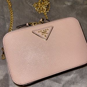 Prada Brick belt bag with gold chain